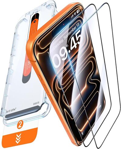 واقي شاشة DIMONCOAT TOP 9H+ زجاجي لهاتف iPhone 17 Pro Max [سهل التركيب بسحب واحد] [حماية عسكرية 10X] واقي شاشة من الزجاج المقسى 17 Pro Max 6.9 بوصة، صديق للحافظة، عبوتان in Saudi Arabia