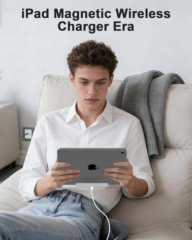 شاحن لاسلكي مغناطيسي لجهاز iPad الجيل العاشر، iPad (A16) فقط، قاعدة شحن لاسلكية من سبيكة موصل ذكي للشحن السريع بقدرة 18 وات مع كابل سلك USB-C in Kuwait