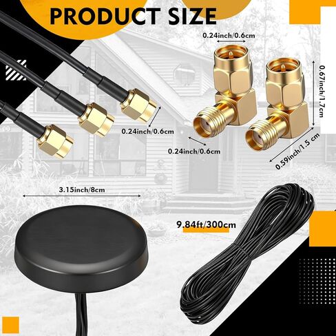 5 قطع هوائي 5G 4×4 MIMO هوائي متعدد الاتجاهات مثبت على المسمار مع SMA ذكر إلى أنثى محول الزاوية اليمنى لأجهزة التوجيه 5G وبوابات نقطة اتصال الإنترنت المنزلية in Saudi Arabia