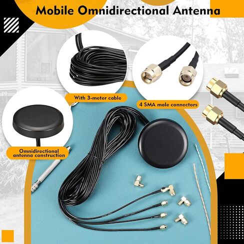5 قطع هوائي 5G 4×4 MIMO هوائي متعدد الاتجاهات مثبت على المسمار مع SMA ذكر إلى أنثى محول الزاوية اليمنى لأجهزة التوجيه 5G وبوابات نقطة اتصال الإنترنت المنزلية in Saudi Arabia