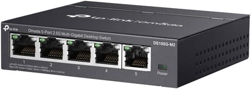 Omada 5-Port 2.5G Multi-Gig غير مُدار | سعة التحويل 25 جيجابت في الثانية | عملية صامتة بدون مروحة | مثالي للألعاب والفيديو بدقة 4K وNAS وWiFi 6 in Kuwait