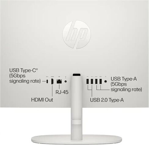 كمبيوتر مكتبي HP 22 بوصة FHD IPS الكل في واحد، VA Panle LED، Intel Celeron J4025، 32 جيجا DDR4، 1 تيرابايت SSD، Intel UHD Graphics، لوحة مفاتيح وماوس سلكية، Wi-Fi 6، 1x HDMI، 1 1x USB-C، 4 x USB-A، Windows 11 Pro، أبيض in Kuwait