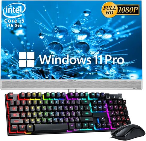 HP EliteOne 800 G4 All-in-One 23.8" FHD Desktop Computer, Core i5-8500, 8GB DDR4 RAM 256GB SSD, Mouse & Keyboard, HDMI, Type-C, Windows 11 Pro 64Bit(Renewed) in Kuwait