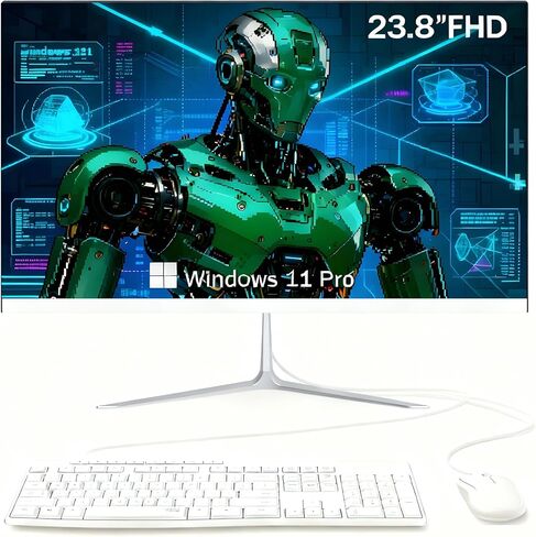 23.8" Inch All-in-One Gaming Computer PC, FHD Display 1920x1080, 16GB DDR4 RAM 256GB SSD, CPU Core i9-11900H (2.5GHz-MAX 4.9GHz), Windows 11 Pro/HDMI, USB3.0, BT4.2, Wired Keyboard & Mouse in Saudi Arabia