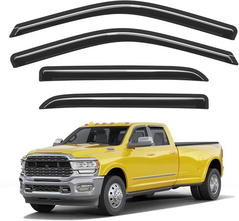 Extra-Thick Window Rain Guards Fit for Dodge Ram 1500 2002-2008 Quad Cab&Ram2500/3500 2003-2009 Extended Cab Tape-on Window Deflectors Rain Guards Vent Visors Truck Vent Shades in Kuwait