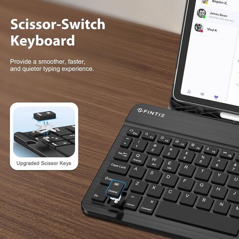 حافظة لوحة المفاتيح Fintie ذات الإضاءة الخلفية لجهاز Samsung Galaxy Tab S10 Lite/ S10 FE/ S9 FE 5G 10.9 بوصة/Tab S9 11 بوصة مع حامل قلم S، غطاء واقٍ للوحة المفاتيح بلوتوث بإضاءة خلفية قابلة للفصل بـ 7 ألوان، أسود in Kuwait