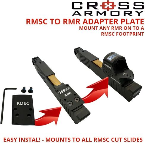 Cross Armory RMSC to RMR Adapter Plate – Converts RMSC Footprint to RMR Footprint in Saudi Arabia