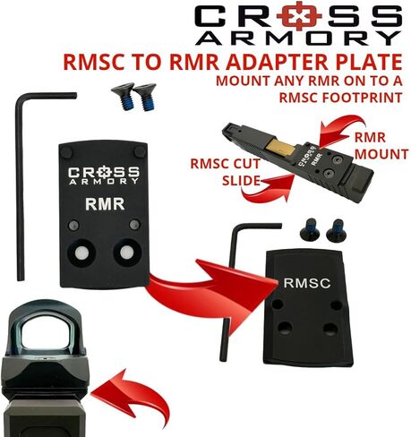 Cross Armory RMSC to RMR Adapter Plate – Converts RMSC Footprint to RMR Footprint in Saudi Arabia