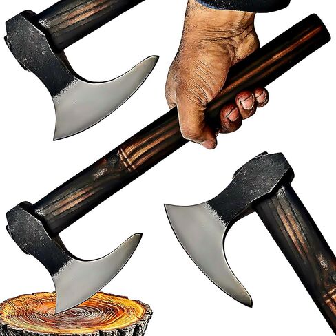 [DARK WARRIOR] فأس الفايكنج رمي فأس من الفولاذ الكربوني فأس الفايكنج فأس التخييم فأس بيرسيركر، فأس نورس كبير، مثالي للعبة رمي الفأس في الفناء الخلفي فأس معركة الأساطير الإسكندنافية in Kuwait