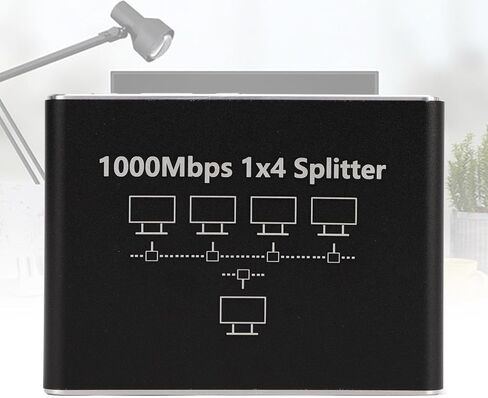 Ethernet Splitter 1 to 4, USB C Powered Gigabit Network Hub, 1000Mbps High Speed, Plug and Play, Aluminum Alloy, with RJ45 Connector, for Cat 8 7 6 Computer Router TV in Saudi Arabia