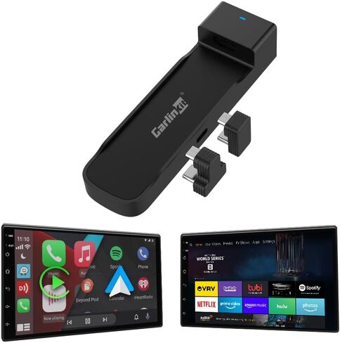 Carlinkit Wireless CarPlay Adapter 3-in-1︱Designed for TV Sticks︱for Wired CarPlay Cars︱Support converting Wired CarPlay to Wireless CarPlay & Android Auto︱Support HDMI Port Fir e TV Sticks inputting in Saudi Arabia