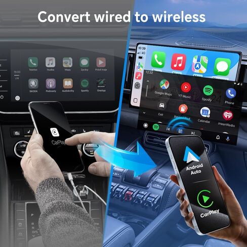 Carlinkit Wireless CarPlay Adapter 3-in-1︱Designed for TV Sticks︱for Wired CarPlay Cars︱Support converting Wired CarPlay to Wireless CarPlay & Android Auto︱Support HDMI Port Fir e TV Sticks inputting in Saudi Arabia