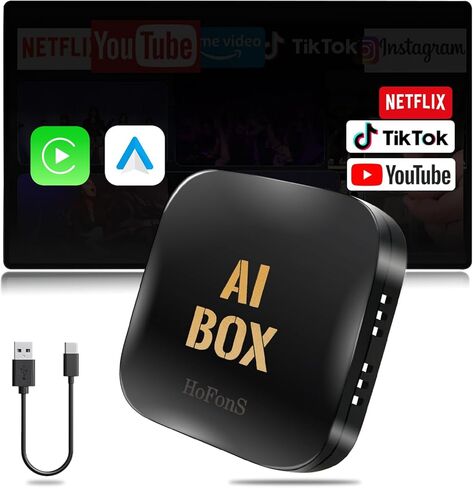 AI Box Carplay، 2+16 جيجابايت Ai Magic Box لبث Netflix/YouTube/TikTok، محول لاسلكي لتشغيل السيارة يدعم iPhone وAndroid Auto، التوصيل والتشغيل، للسيارات مع CarPlay السلكية OEM/Android Auto in Saudi Arabia