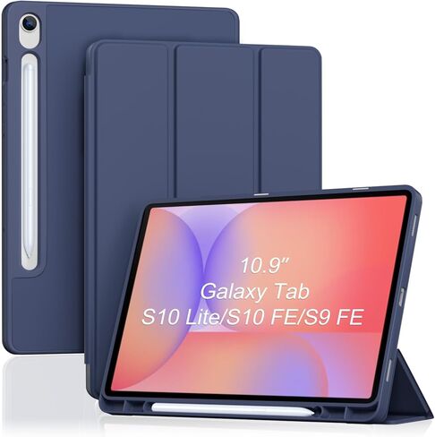 ProCase Smart Case for Galaxy Tab S10 Lite/S10 FE/S9 FE 10.9-Inch with S Pen Holder, Trifold Stand Folio Cover with Soft TPU Back for 10.9" Galaxy Tab S10 Lite/S10 FE/S9 FE -Navy in Saudi Arabia
