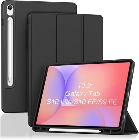 حافظة ProCase الذكية لجهاز Galaxy Tab S10 Lite/S10 FE/S9 FE مقاس 10.9 بوصات مع حامل قلم S، وغطاء قابل للطي بحامل ثلاثي مع ظهر ناعم من مادة TPU لجهاز Galaxy Tab S10 Lite/S10 FE/S9 FE مقاس 10.9 بوصات - كحلي in Saudi Arabia