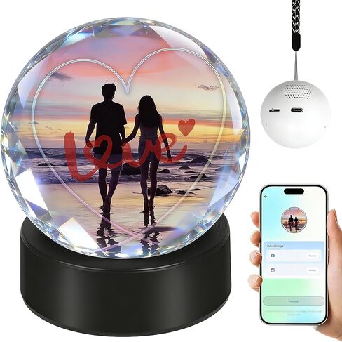 2025 3D Memory Sphere, WiFi & USB Enabled Memory Sphere Ball, Crystal Video Orb, Custom 3D Crystal Ball Ornamen (White) in Saudi Arabia