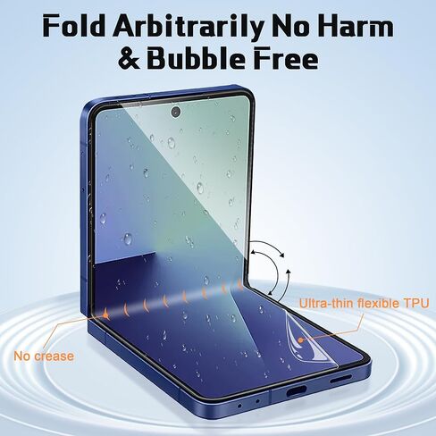 [3Set 7PCS] واقي شاشة متوافق مع هاتف Galaxy Z Flip 7 5G - 3 طبقات داخلية من مادة TPU + 3 زجاج مقسى + 1 واقي عدسة كاميرا مع أداة محاذاة، سهل التركيب، ووضوح عالٍ، وخالي من الفقاعات in Kuwait