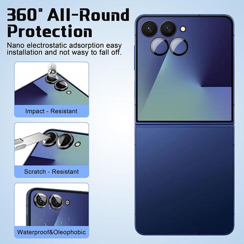 [3Set 7PCS] واقي شاشة متوافق مع هاتف Galaxy Z Flip 7 5G - 3 طبقات داخلية من مادة TPU + 3 زجاج مقسى + 1 واقي عدسة كاميرا مع أداة محاذاة، سهل التركيب، ووضوح عالٍ، وخالي من الفقاعات in Kuwait