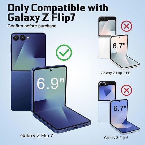 [3Set 7PCS] واقي شاشة متوافق مع هاتف Galaxy Z Flip 7 5G - 3 طبقات داخلية من مادة TPU + 3 زجاج مقسى + 1 واقي عدسة كاميرا مع أداة محاذاة، سهل التركيب، ووضوح عالٍ، وخالي من الفقاعات in Kuwait