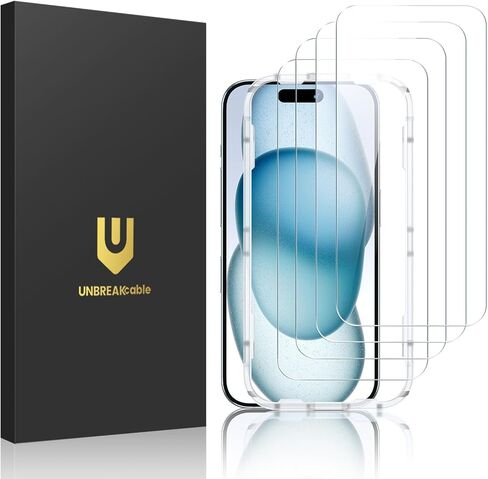 واقي شاشة غير قابل للكسر مكون من 4 قطع لهاتف iPhone 17، زجاج مقسى مزدوج مقاوم للكسر [إطار سهل التركيب] [صلابة 9H] [99.99% HD Clear] [صديق للحافظة] لهاتف iPhone 6.3 بوصة in Saudi Arabia