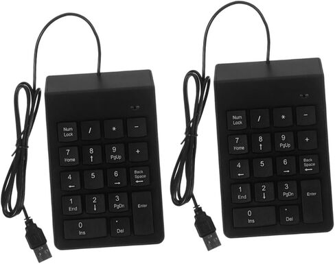 قطعتان من لوحة المفاتيح الرقمية USB ذات 18 مفتاحًا لوحة أرقام محمولة لأجهزة الكمبيوتر المحمول وسطح المكتب، لوحة مفاتيح أرقام ميكانيكية صامتة للمحاسبة والمالية والمكتب واستخدام السفر in Kuwait