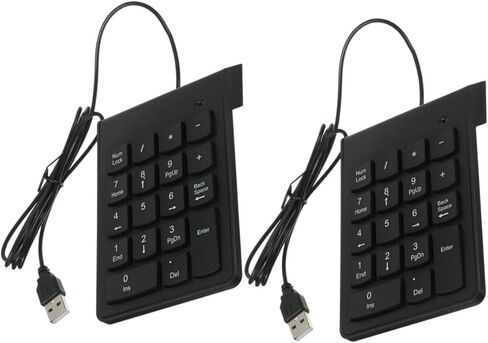 2 قطعة لوحة أرقام USB لوحة مفاتيح رقمية 18 مفتاحًا لوحة مفاتيح صغيرة مدمجة للاستخدام المصرفي المالي متوافقة مع الكمبيوتر المحمول المكتبي والمكتب والسفر in Kuwait