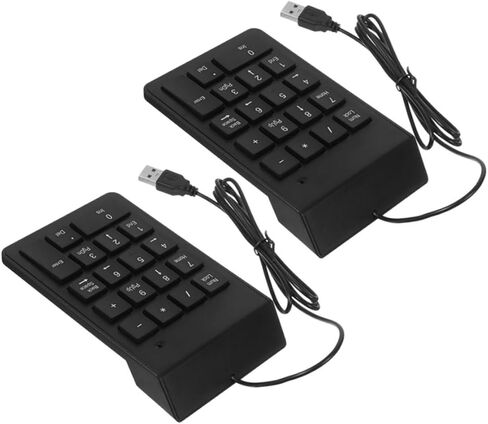 Veemoon 2 قطعة لوحة مفاتيح رقمية USB للاستخدام المصرفي والمالي، لوحة مفاتيح صغيرة مدمجة مكونة من 18 مفتاحًا، ملحقات الكمبيوتر المحمول المحمولة مع واجهة USB Numpad لسطح المكتب والسفر in Kuwait