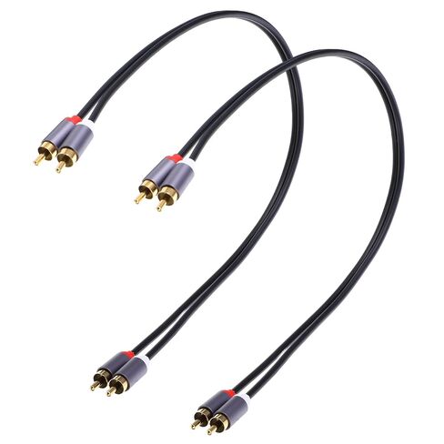 2 قطعة كابلات RCA 2RCA ذكر إلى 2RCA صوت ذكر 1FT RCA كابلات صوت السيارة مضخم الصوت لمكبرات صوت المسرح المنزلي مكبرات الصوت النشطة المضخم in Saudi Arabia