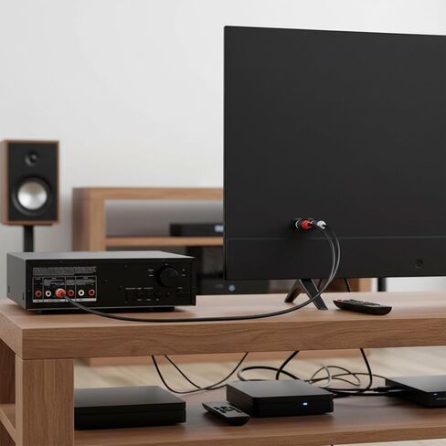 2 قطعة كابلات RCA 2RCA ذكر إلى 2RCA صوت ذكر 1FT RCA كابلات صوت السيارة مضخم الصوت لمكبرات صوت المسرح المنزلي مكبرات الصوت النشطة المضخم in Saudi Arabia
