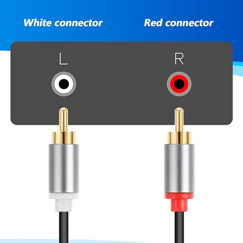 2 قطعة كابلات RCA 2RCA ذكر إلى 2RCA صوت ذكر 1FT RCA كابلات صوت السيارة مضخم الصوت لمكبرات صوت المسرح المنزلي مكبرات الصوت النشطة المضخم in Saudi Arabia