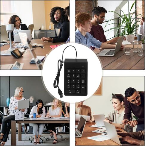 TEHAUX USB Wired 19-Key Mechanical Number Pad Numeric Keypad for Laptop Financial Accounting Office Use Numeric Keyboard Accessory in Saudi Arabia