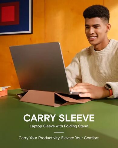 حافظة كمبيوتر محمول MOFT، حقيبة كمبيوتر محمول 2 في 1 وحامل لجهاز MacBook Air/Pro مقاس 16 بوصة وDell/HP/Lenovo/Asus، حقيبة كمبيوتر نحيفة أنيقة مع مساحة تخزين قابلة للتوسيع لملحقات الكمبيوتر، Misty Cove in Saudi Arabia