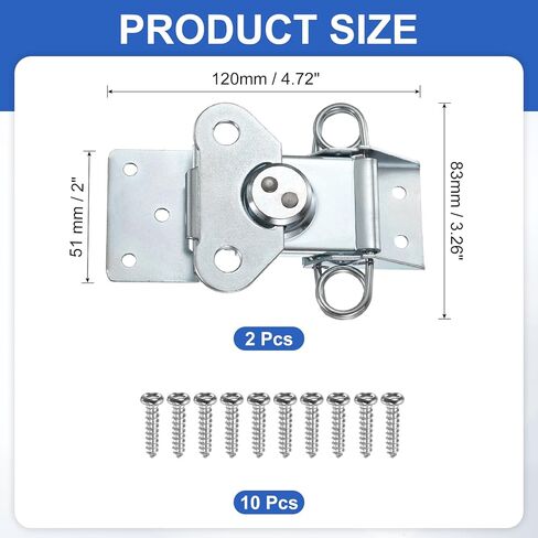 PATIKIL 4.72x3.26" Spring Loaded Butterfly Twist Latch, 2 Pcs Steel Twist Latch & Keeper Toggle Butterfly Draw Latch for Case Box Chest Closure, Light Blue in Saudi Arabia