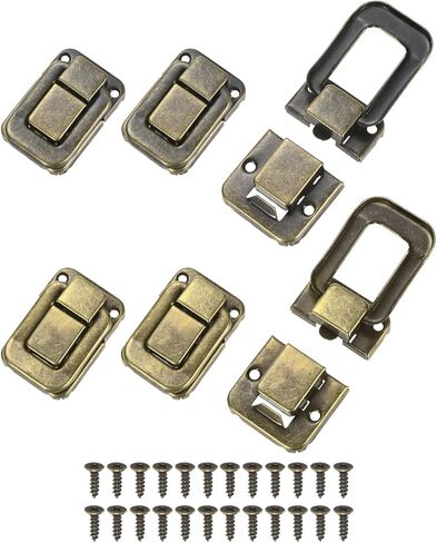 6 Pack Toggle Catch Lock, 1.5 x 1 in Metal Hasp Latches Decorative Clasp with Screws for Jewelry Case/Wooden Boxes/Suitcase, Retro Style Clasp [Gold & Silver] in Saudi Arabia
