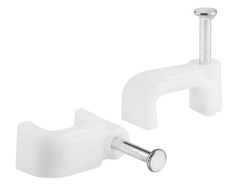 Maximm Cable Management Clips, Square Style for Flat Cables, White - 400 pcs - 6mm + 7mm + 8mm + 10mm with Steel Nails in Saudi Arabia