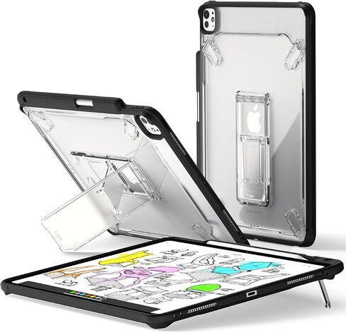 Ringke Fusion Sketch Stand [Case + Stand] متوافق مع IPAD Pro 11 Inch Case (M4 ، 2024) غطاء مجاني من التذبذب غير الصفراء للكتابة والرسم - الأسود in Saudi Arabia