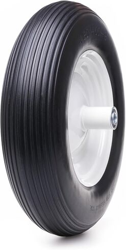 16" 4.80/4.00-8 Flat Free Solid Polyurethane Tire and Wheel, 1 Pack PU Airless Tires with 5/8" Ball Bearings 6" Iron Hub for Wheelbarrow/Hand Truck/Tool Cart/Garden Carts, 1 Pc in Saudi Arabia