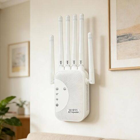 Extender Signal Booster, Fastest WiFi Booster 300Mbps Dual Band (5GHz/2.4GHz) WiFi Extenders Signal Booster with 6 High-Gain Antennas for Home, WiFi Repeater with Ethernet Port in Saudi Arabia