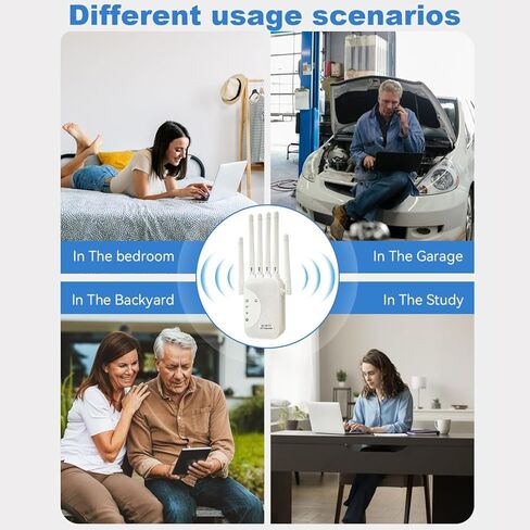 Extender Signal Booster, Fastest WiFi Booster 300Mbps Dual Band (5GHz/2.4GHz) WiFi Extenders Signal Booster with 6 High-Gain Antennas for Home, WiFi Repeater with Ethernet Port in Saudi Arabia