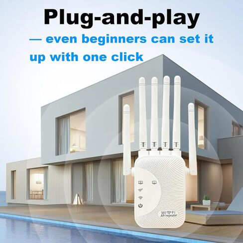 Extender Signal Booster, Fastest WiFi Booster 300Mbps Dual Band (5GHz/2.4GHz) WiFi Extenders Signal Booster with 6 High-Gain Antennas for Home, WiFi Repeater with Ethernet Port in Saudi Arabia