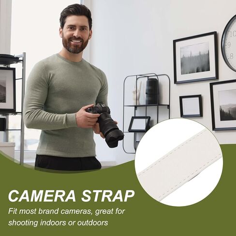 PATIKIL Camera Strap, PU Leather Adjustable Camera Neck Strap Digital Camera Shoulder Belt with Pad for Nikon Video Camcorder Monocular Photographers, Grey in Saudi Arabia