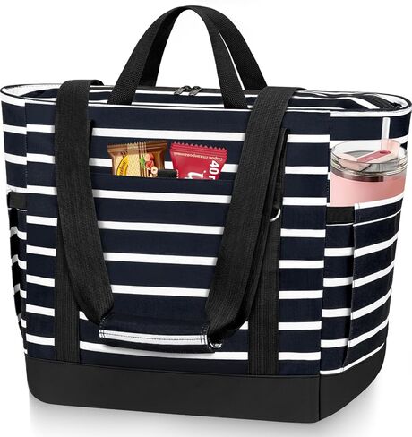HUANLANG Soft Cooler Bag Insulated for Travel,Large Insulated Grocery Bags with Zippered Top,PEVA Collapsible Food Delivery Cooler Bag for Beach, Travel, Picnics in Saudi Arabia