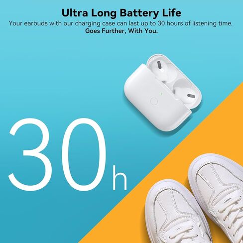 حافظة شحن لاسلكية بديلة متوافقة مع AirPod Pro الجيل الثاني والأول، حافظة شاحن Air Pod Pro 2 1 مع زر مزامنة بلوتوث، شحن USB-C، أبيض in Saudi Arabia