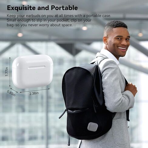 حافظة شحن لاسلكية بديلة متوافقة مع AirPod Pro الجيل الثاني والأول، حافظة شاحن Air Pod Pro 2 1 مع زر مزامنة بلوتوث، شحن USB-C، أبيض in Saudi Arabia