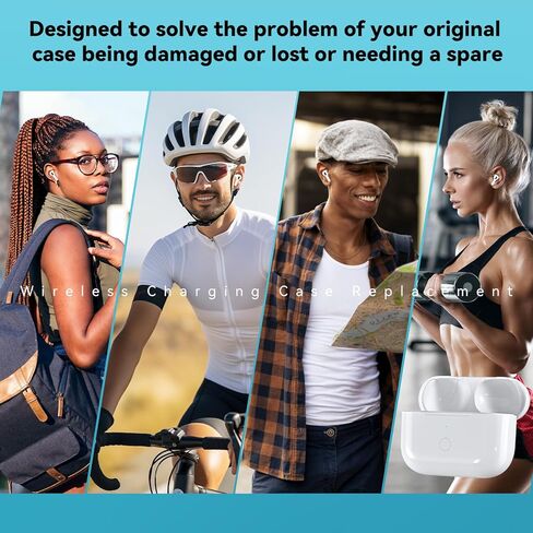 حافظة شحن لاسلكية بديلة متوافقة مع AirPod Pro الجيل الثاني والأول، حافظة شاحن Air Pod Pro 2 1 مع زر مزامنة بلوتوث، شحن USB-C، أبيض in Saudi Arabia