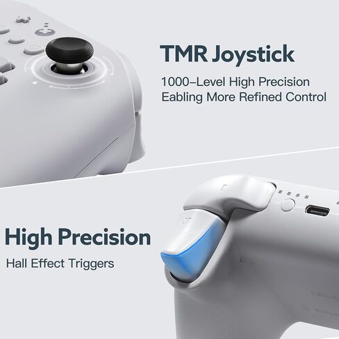 وحدة تحكم GuliKit KK3 للكمبيوتر الشخصي، Switch 2، وحدة تحكم لاسلكية Gulikit KK3 مع عصا التحكم TMR ومشغلات تناظرية لتأثير Hall، 23 ساعة تشغيل، 6 محاور جيروسكوبية، متوافق مع Windows/Switch/Steam Deck/Android/iOS in Kuwait