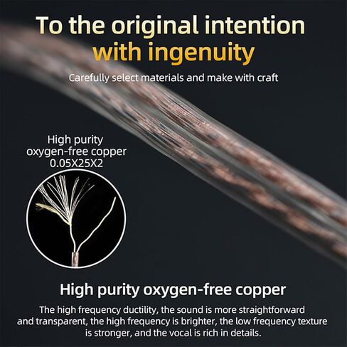 KZ ZS10 Pro Cable with Mic Oxygen-Free Copper 2Pin 0.75mm Upgraded IEM Cable with 3.5mm Plug for KZ EDX Pro ZAS ASX ZSX TRN ST2 CS4 Earphones(C Pin,with Mic) in Saudi Arabia