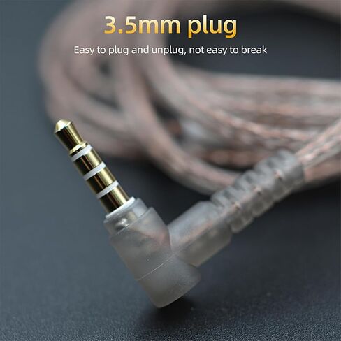 KZ ZS10 Pro Cable with Mic Oxygen-Free Copper 2Pin 0.75mm Upgraded IEM Cable with 3.5mm Plug for KZ EDX Pro ZAS ASX ZSX TRN ST2 CS4 Earphones(C Pin,with Mic) in Saudi Arabia