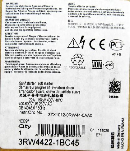 3RW4422-1BC45 جديد ومختوم في الصندوق 3RW44221BC45 in Kuwait