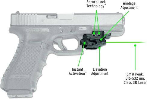 Crimson Trace CMR-206 Rail Master Universal Laser مع التنشيط الفوري والتركيب السريع لتركيبات السكك الحديدية للصور والرماية والمنافسة والمدى، أسود in Saudi Arabia